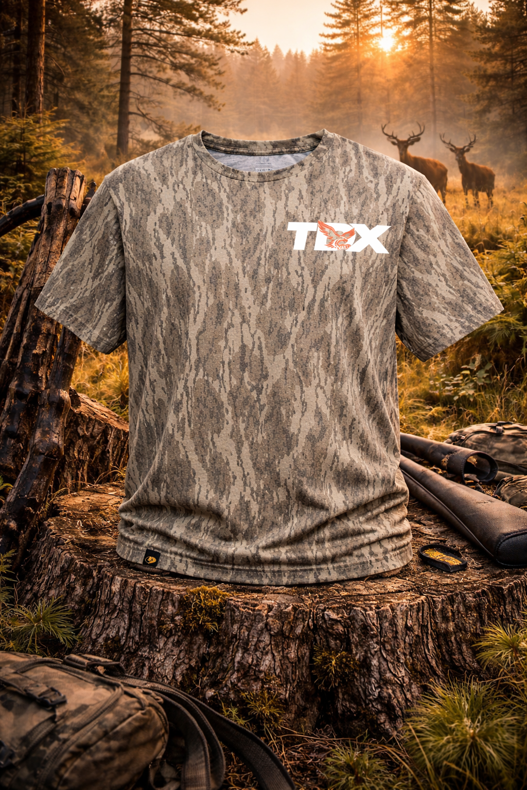 DAY DRINKERS CLUB I MOSSY OAK® BOTTOMLAND CAMO TEE (Orange) *PRE-ORDER*
